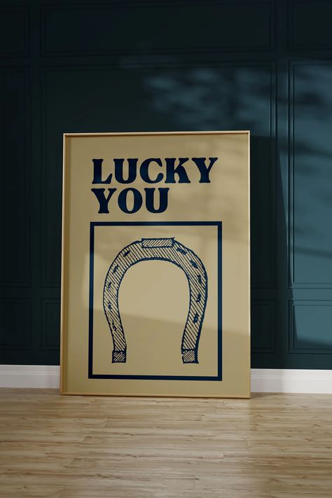 Lucky You Print Horseshoe Poster Retro Western Wall Art Wild - Etsy