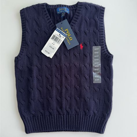 Polo By Ralph Lauren Cable Knit Sweater Vest 4t Boys Navy Nwt Other Button Downs Listed That Coordinate With This! Ralph Lauren Sweater Outfit, Ralph Lauren Clothes, Navy Clothes, Vintage Ralph Lauren Sweater, Ralph Lauren Sweater Vest, Ralph Lauren Cable Knit Sweater, Cable Knit Sweater Vest, Ralph Lauren Vest, Ralph Lauren Womens Clothing