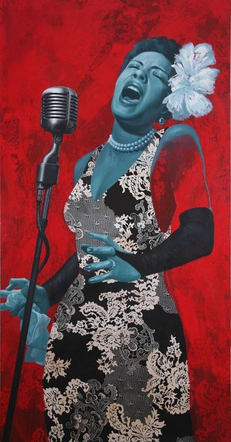 Arte Jazz, Musica Salsa, Painting Music, Woman Singing, Jazz Poster, Jazz Art, Music Collage, Billie Holiday, American Icons