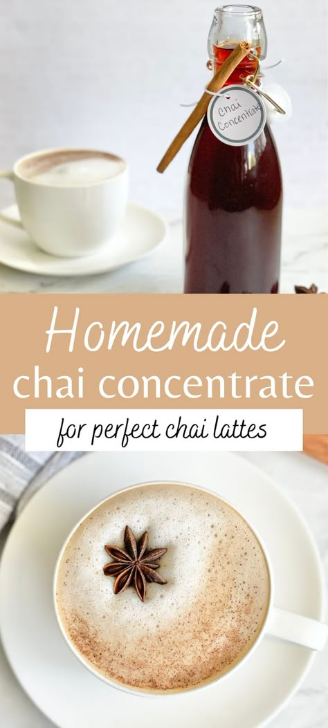 Chai Tea Concentrate Recipe, Tea Concentrate Recipe, Chai Tea Concentrate, Chai Concentrate, Homemade Chai Tea, Hot Tea Recipes, Tea Concentrate, Hot Chai, Homemade Chai