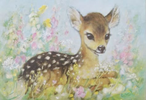 Cute Paintings, Baby Deer, A Deer, Pretty Art, Cute Stuff, My Aesthetic, Cute Drawings, Painting Ideas, Cute Art