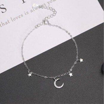 Cheap Bracelets, Elegant Jewellery, Moon Bracelet, Estilo Boho Chic, Hand Bracelet, Moon And Star, Silver Jewelry Fashion, Star Bracelet, Minimalist Bracelet