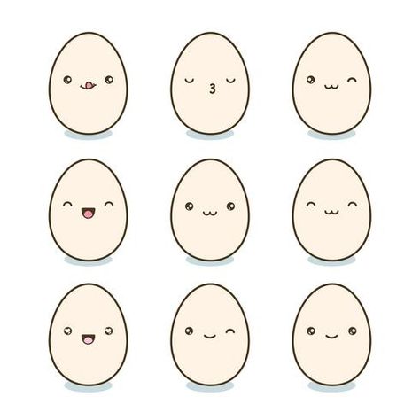 Eggs For Sale, Diy Best Friend Gifts, Shrink Art, Kawaii Faces, Cute Egg, Egg Art, Face Tattoo, Kawaii Doodles, Kawaii Stickers