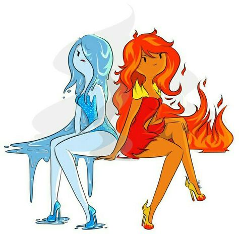 Adventure Time Oc, Adventure Time Drawings, Adventure Time Style, Tipografi 3d, Adventure Time Girls, Flame Princess, Fire And Water, Adventure Time Art, Adventure Time Anime