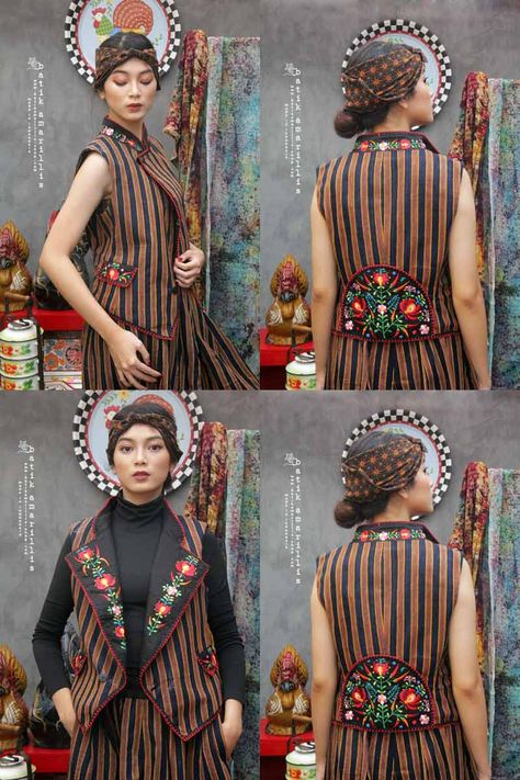 Western Kurtis, Batik Amarillis, Diy Kimono, Hungarian Embroidery, Stitching Dresses, Central Java, Batik Fashion, Woman Suit Fashion, Suit Fashion