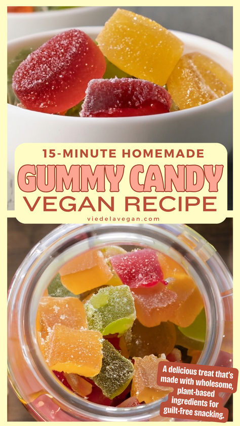 Vegan Gummy Candy Recipe Vegan Gummies Recipe, Gelatin Gummy Recipes, Homemade Gummy Candy, Gummy Candy Recipe, Gummy Recipe, Raw Meal, Homemade Gummies, Quinoa Sweet Potato, Gummies Recipe