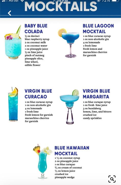 Blue Wedding Cocktails, Blue Sourpuss Drinks, Angela Baby, Pineapple Slices, Raspberry Syrup, Themed Drinks, Blue Curacao, Maraschino Cherry, Drink Recipe