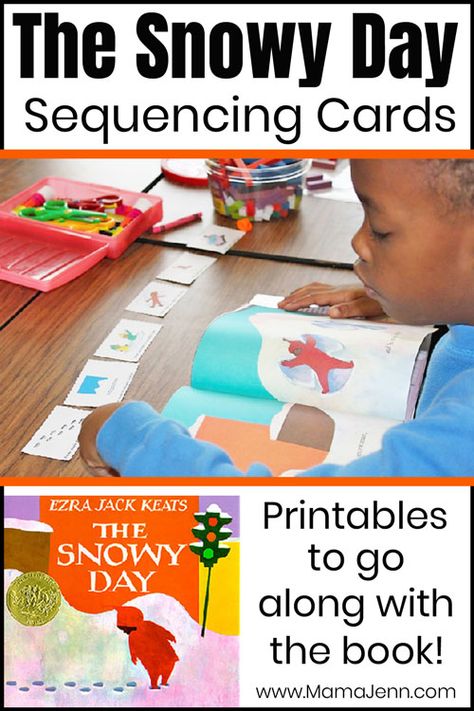 Get printable sequencing cards to go along with the book "The Snowy Day" by Ezra Jack Keats. The Snowy Day Activities, Snowy Day Activities, The Snowy Day, Winter Theme Preschool, January Classroom, Ezra Jack Keats, Preschool Winter, Sequencing Cards, Owl Books