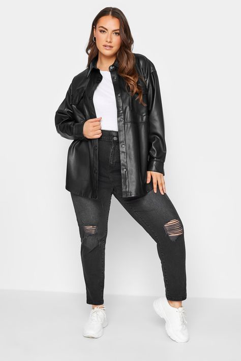 Plus Size Leather Jacket Outfit, Leather Shacket Outfit, Leather Shirt Outfit, Leather Jacket Plus Size, Womens Leather Jacket Outfit, Plus Size Leather Jacket, Black Leather Jacket Outfit, Leather Shacket, Black Leather Outfit