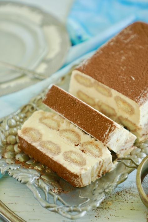 Tiramisu Semifreddo, luscious and delicious. Bigger Bolder Baking Recipes, Healthy Tiramisu, Recipe Tiramisu, Italian Christmas Desserts, Make Tiramisu, Gemma Stafford, Semifreddo Recipe, Homemade Tiramisu, Bigger Bolder Baking