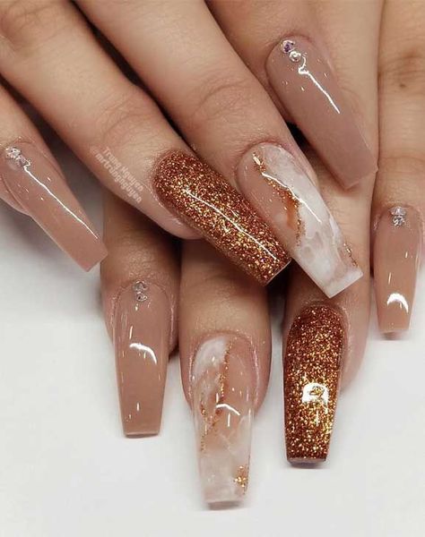 Nagel Tips, Cute Acrylic Nail Designs, Fall Acrylic Nails, Diamond Nails, Luxury Nails, Glitter Nail Art, Coffin Nails Designs, Artificial Nails, Best Acrylic Nails