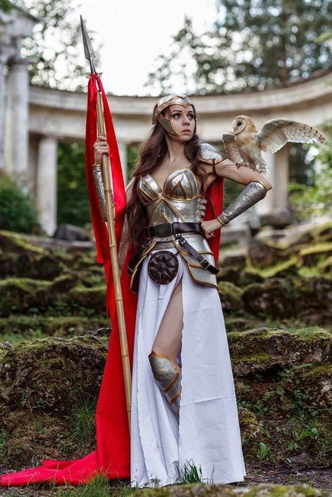 Shieldmaiden Costume, Athena Costume, Elf Armor, Athena Greek Goddess, Elven Costume, Leg Armor, Greek Goddess Costume, Medieval Woman, Womens Cosplay