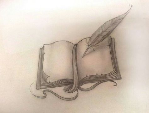 Book tattoo Tattoo Ideas Ankle, Open Book Tattoo, Writer Tattoo, Quill Tattoo, Heels Ideas, Literary Tattoos, Pen Tattoo, O Tattoo, Feather Quill