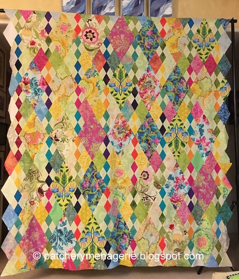 Diamond Quilts, Big Prints, Big Diamonds, Pink Shopping, Pink Quilt, Lone Star Quilt, Kaffe Fassett Quilts, Make A Quilt, Yellow Quilts