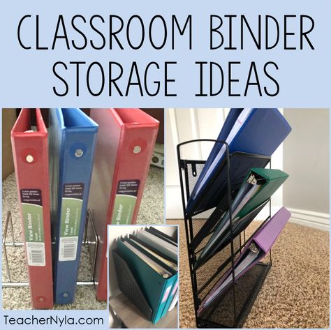 Classroom Binder storage Ideas | Nyla's Crafty Teaching Binder Storage Ideas, Binder Organization School, Classroom Setup Elementary, Binder Storage, Teacher Planner Templates, Work Binder, Teacher Needs, Student Binders, School Forms