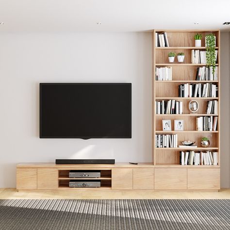 Tv Entertainment Unit Ideas, Entertainment Unit Built In, Mid Century Modern Built In Entertainment Center, Media Wall Storage Ideas, Built In Tv Units In Living Room Modern, Tv Joinery Wall, Built In Tv Units In Living Room, Built In Tv Wall Unit Modern, Built In Tv Stand