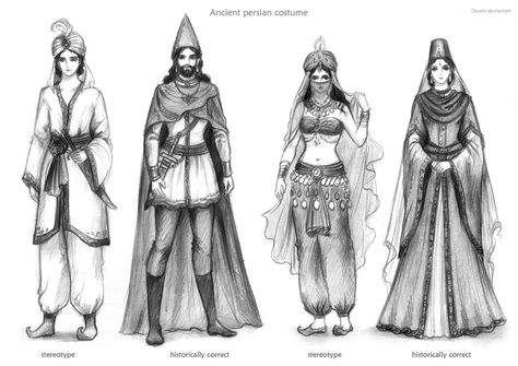 Ancient Persian costumes by Develv Iranian Clothes, Persian Dress, Ancient Persian Art, Persian Princess, Persian Warrior, Persian Women, Persian Fashion, Persian Art Painting, Ancient Persia