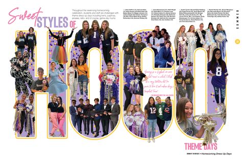 Homecoming Spreads Yearbook Ideas, Yearbook Vision Board, Pictavo Yearbook Inspiration, Yearbook Introduction Page, Yearbook Section Ideas, Yearbook Graphic Design Ideas, Yearbook Fun Page Ideas, Yearbook Index Design, Diary Yearbook Theme