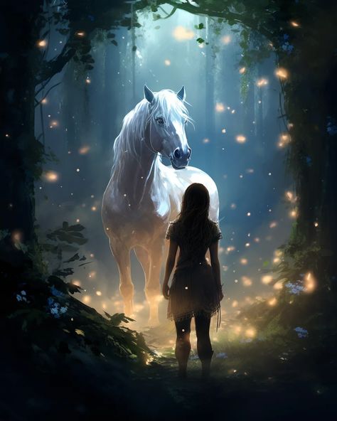 girl meets a magical horse - Subscribe to our newsletter for daily generative AI art content. #aiartcommunity #MidJourney #nft #AI #art #painting #nftartist #AIartgallery #DigitalArt #artwork #AIart #generativeart #GenerativeAI #artwork #artist #artistsofinstagram Gradation Art, Art Aestethic, Horse And Girl, Art Content, Magical Horses, Cowgirl And Horse, Generative Art, Art Painting, Digital Art