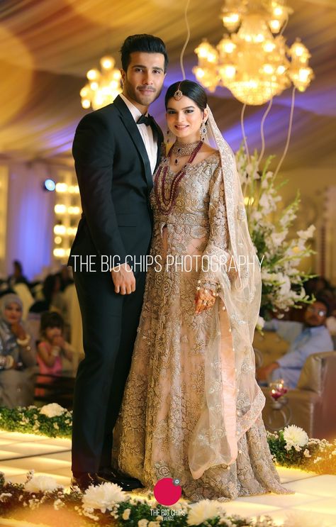 #pakistaniweddings #ferozekhan #bride #groom Feroze Khan Wedding, Walima Dresses Pakistani Brides, Augusta Jones Wedding Dress, Walima Dresses Pakistani, Mouny Roy, Walima Dresses, Pakistani Brides, Nice Couple, Bottle Chandelier