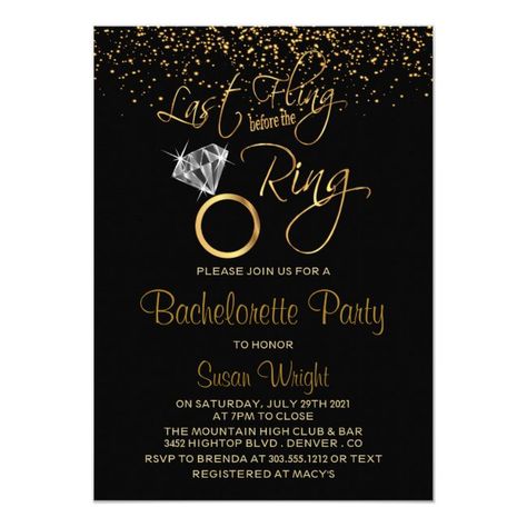 Last Fling Before The Ring, Blank Wedding Invitations, Bridesmaid Proposal Diy, Bachelorette Party Planning, Girls Night Party, Wedding Invitation Video, Bachelorette Invitations, Wedding Logo, Engagement Decorations