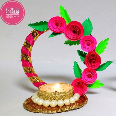 Diya Decoration ideas at Home | Diwali Diya making from newspaper | candle holder | Candle holder making at home | Best Out Of Waste | School Project diwali diya | Beautiful diya making | Candle holder making for school competition | Diwali Diya painting | Diwali Diya Decoration ideas | Diwali craft ideas | Diwali card making | By Punekar Sneha Diwali Diya Painting, Painting Diwali, Diwali Craft Ideas, Diya Making, Diwali Card Making, Diya Stand, Diya Decoration Ideas, Diwali Card, Diwali Diya Decoration