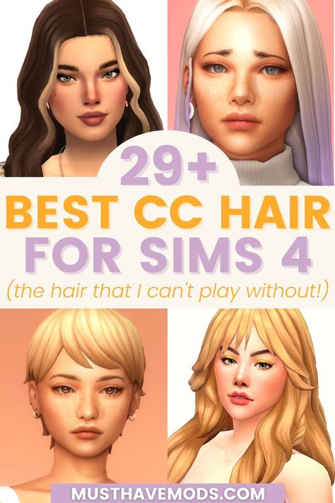 sims 4 cc hair Hair For Sims 4, Best Sims 4 Cc, Los Sims 4 Mods, Sims Challenge, Sims 4 Cc Hair, Sims 4 Challenges, Cc Folder, Sims Packs, The Sims 4 Pc