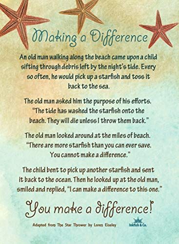 Starfish Poem, Starfish Story, You Make A Difference, Making A Difference, Office Products, Make A Difference, Pharmacy Gifts, Teacher Appreciation, Inspirational Cards