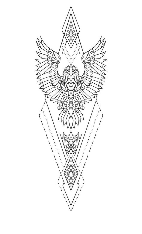 Eagle Calf Tattoo Men, Eagle Forearm Tattoo For Men, Geometric Eagle Tattoo Design, Egyptian Eagle Tattoo, Tattoo Calf Men, Simple Tattoos Men Leg, Leg Stencil, Tattoos Men Leg, Simple Tattoos Men