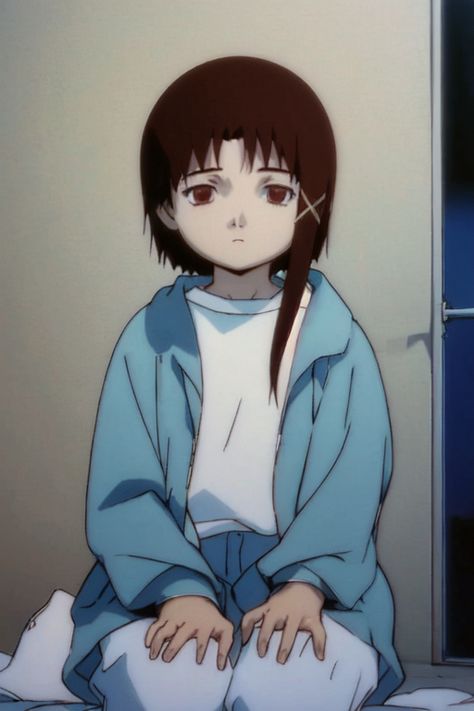 Lain Outfits, Lain Iwakura Wallpaper, Fish Eye Effect, Kinnie List, Lain Iwakura, Chronically Online, 2000s Art, Azumanga Daioh, Fish Eye