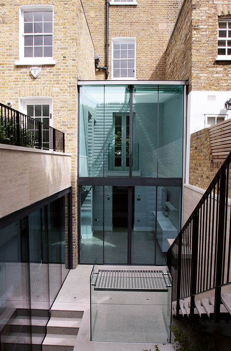 Double storey extension ideas: Glass box extension by IQ Glass Timber Frame Extension, Basement Flat, Side Return Extension, Minimal Windows, Kentish Town, Side Return, Glass Extension, Rear Extension, Loft Conversion