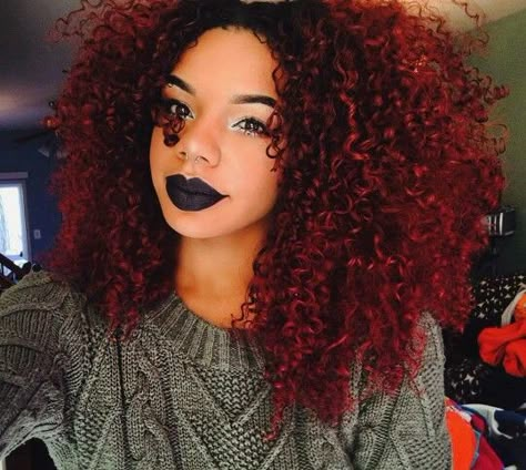 Burgundy red hair curls african American Burgundy Red Hair, Best Natural Hair Products, Red Curly Hair, Burgundy Hair, Natural Hair Inspiration, Hair Crush, Natural Hair Journey, Long Red, Hair Envy