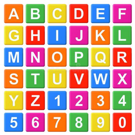 Alphabet Baby Blocks stock illustration Alfabeto Lettering, Block Letter Alphabet, Supermarket Design Interior, Word Boxes, Math Division, Pre Writing Activities, Supermarket Design, Baby Blocks, Pre Writing