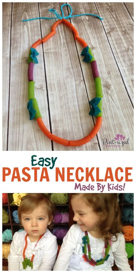 Pasta Necklace, Colorful Pasta, Pasta Crafts, Mothers Day Craft, Diy Mothers Day, Diy Mother's Day Crafts, Preschool Arts And Crafts, Bowtie Pasta, Mothers Day Crafts For Kids