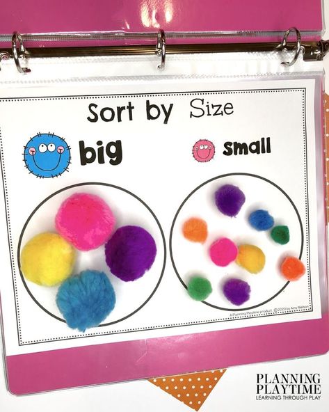 Practice visual comparison with this Sort by Size Binder activity for Kindergartners. Small Group For Preschool, Sorting Size Activities, Sorting By Size Preschool, Sorting By Size Activities For Preschool, Same Or Different Activities, Sorting By Multiple Attributes Preschool, Early Childhood Math Activities, Small Group Learning Activities Preschool, Comparison Activities Preschool