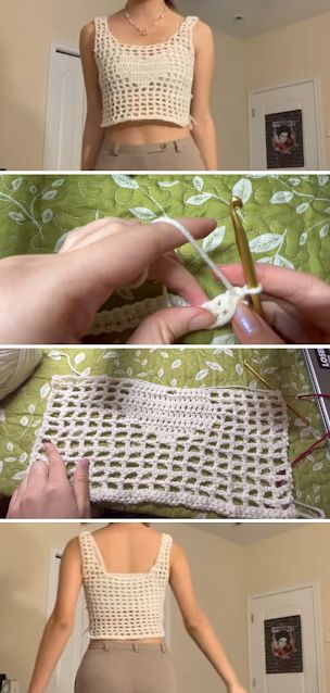 Easy Crochet Heart Mesh Top Tutorial