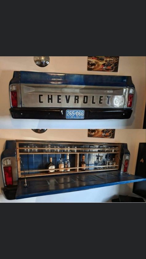 Garage Bar Ideas, Room Ideas Men, Tailgate Bar, Studio Layout, Car Bar, Ultimate Man Cave, Garage Renovation, Truck Tailgate, Tail Gate