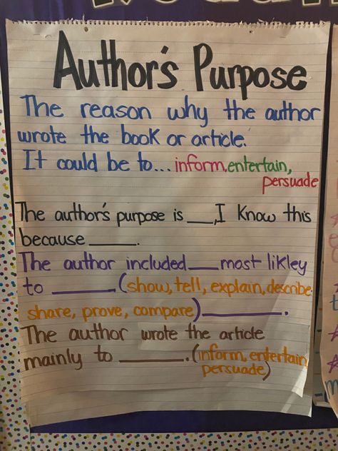 Perspective Anchor Chart, Authors Purpose Anchor Chart, Authors Perspective, Reading Anchor Charts, Authors Purpose, Anchor Chart, Anchor Charts, 2nd Grade, Classroom Ideas