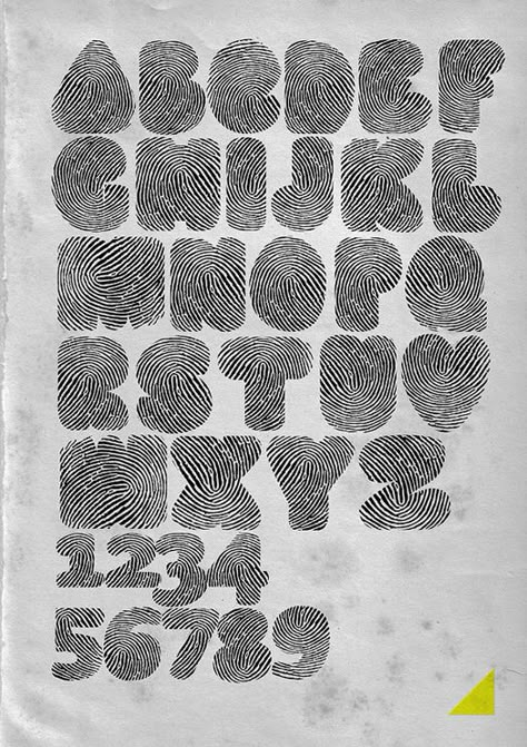 Fingerprints typeface by handmade font Handmade Graphic Design, Fingerprint Design, Pattern Typography, Gcse Art Sketchbook, Typography Alphabet, 타이포그래피 포스터 디자인, Type Font, Handmade Font, Graphic Design Fonts