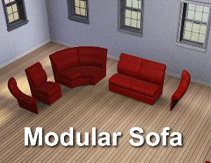 Mod The Sims - Modular Sofa Ts4 Cc Sectional Sofa, Sims 4 Round Couch, Sims 4 Cc Round Sofa, Round Couch, Sims 3 Mods, Modular Couch, Long Sofa, Round Sofa, Red Sofa