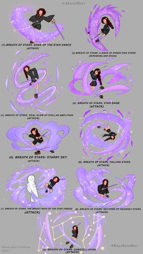 Hashira Breathing Style, Light Breathing Demon Slayer Oc, Kny Oc Star Breathing, Demon Slayer Power Ideas, Kny Fanmade Breathing Styles, Crystal Breathing Demon Slayer, Demon Slayer Expressions, Demon Slayer Names For Oc, Star Haori