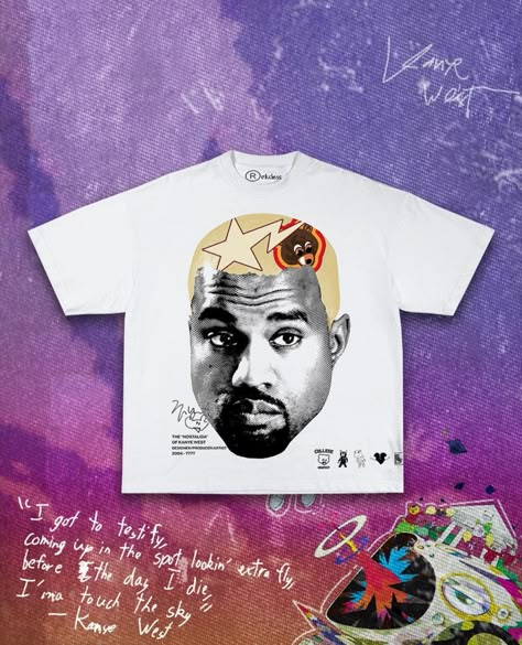 Kanye T Shirt, Ronaldo Shirt, Kanye West Shirt, Bootleg Design, Typography Shirt Design, Graphic Design Images, All Nike Shoes, Iron Shirt, Aesthetic Shirts