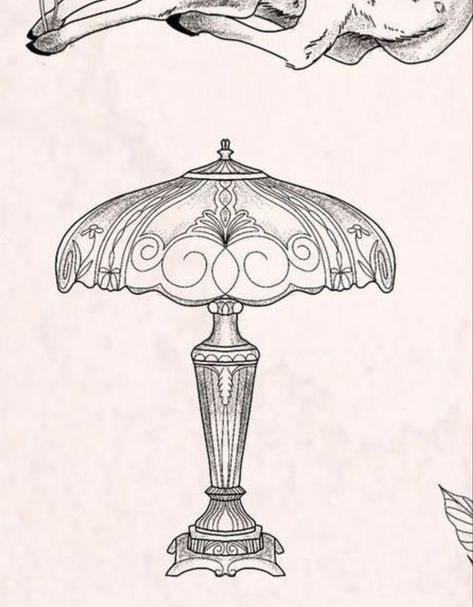 Old Lamp Drawing, Lamp Illustration Drawing, Vintage Lamp Tattoo, Degas Drawings, Lamp Drawing, Lamp Tattoo, Vintage Illustration Art, Tattoo Art Drawings, Mini Drawings