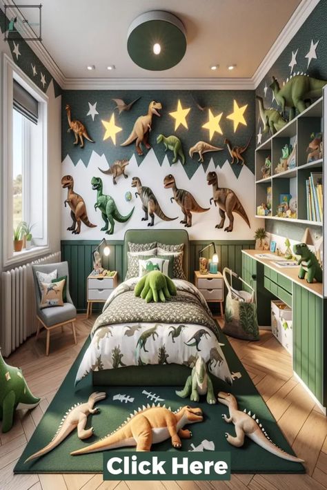 Dinosaur-themed bedrooms are a popular choice for children, as they transport them to a prehistoric world full of adventure and imagination. This article explores various ideas for creating a dinosaur-themed bedroom, from wall murals and bedding to accessories and furniture. The key to a successful design is incorporating realistic elements Dinosaur Bedroom Ideas For Boys, Dino Room Kids Boys, Dino Bedroom Ideas, Boys Dinosaur Bedroom Ideas, Dino Room Ideas, Toddler Dinosaur Room, Dinosaur Bedroom Wall, Dinosaur Bedroom Ideas, Dinosaur Bed