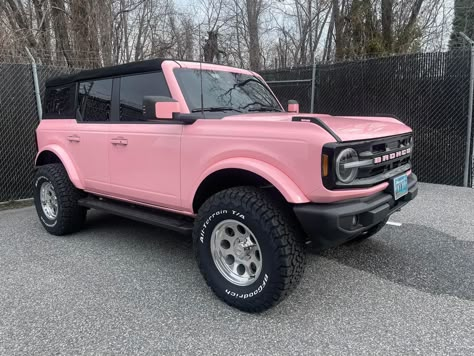 Hot Pink Bronco, Burnout Rebecca Jenshak, Pink Bronco, Rebecca Jenshak, Holland Brothers, Bronco Car, Book Mood, Pink Jeep, Car Things