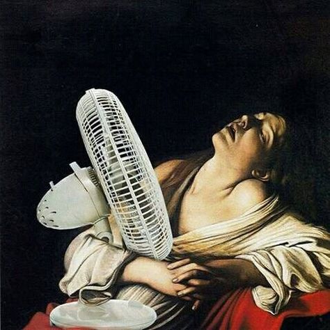 Classical Art Memes, Art Jokes, Art Parody, Caravaggio, Art Memes, Classical Art, Funny Art, A Fan, Classic Art