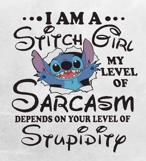 My Level Of Sarcasm, Cute Disney Quotes, Funny Quotes Wallpaper, Lilo And Stitch Merchandise, Armband Tattoos, Lilo And Stitch Quotes, Disney Quotes Funny, Funny Day Quotes, Lilo And Stitch Drawings