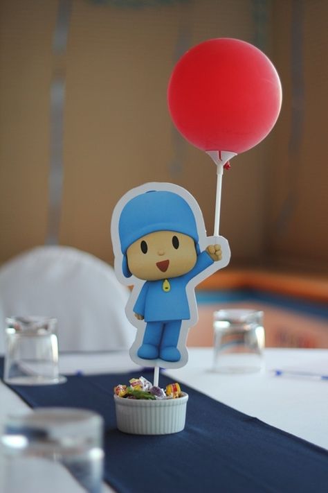 easy pocoyo center piece Pocoyo Centerpiece Ideas, Pocoyo Birthday, Kids Themed Birthday Parties, Happy Birthday Template, Outdoor Birthday, Up Theme, Happy Birthday Baby, Baby 1st Birthday, Party Toys