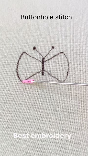 Buttonhole Stitch Embroidery, Buttonhole Stitch, Butterfly Stitches, Hand Embroidery Tutorial, Butterfly Embroidery, Embroidery For Beginners, Stitch Embroidery, Embroidery Art, Embroidery Stitches