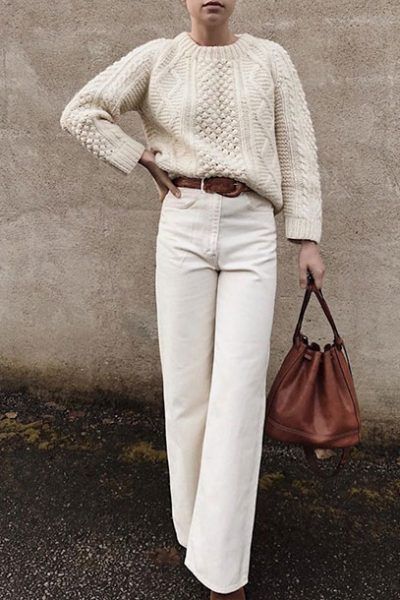 40s Mode, Pretty Clothing, Mode Inspo, Looks Chic, Casual Winter Outfits, 가을 패션, Looks Style, Mode Inspiration, White Pants